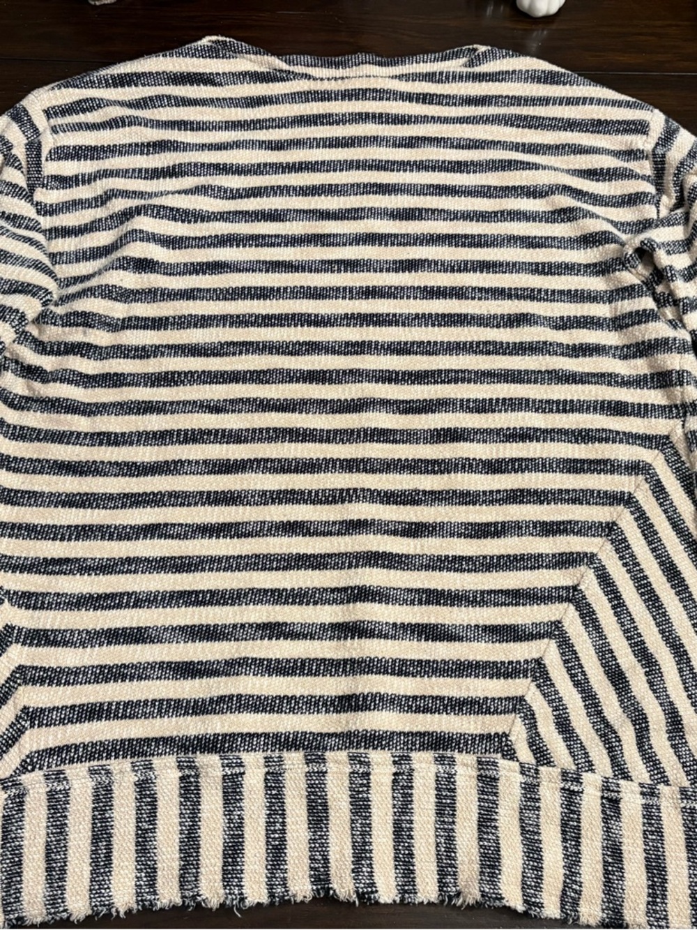 Soft Surroundings Striped Navy and Cream Knit Sweater